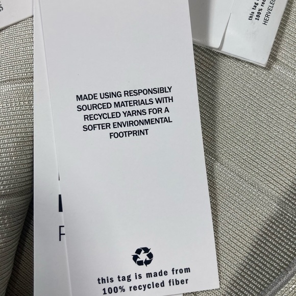 NWT Herve Leger Paris, Silver Foil Mini Dress, Size Large, MSRP $1,050.00 - Picture 7 of 15